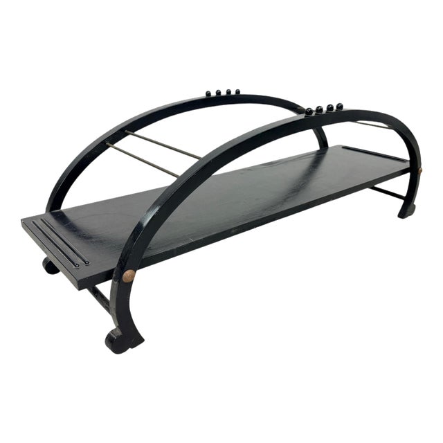 Postmodern Arched Centerpiece Shelf in Black Wood, 1940s For Sale