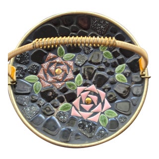 Vintage Mid Century Modern Tile Mosaic Tray For Sale