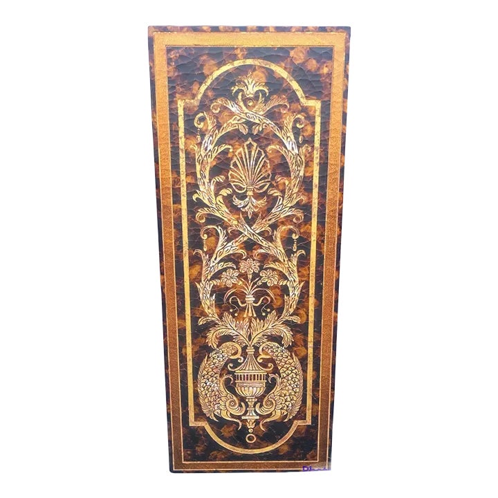 再値下げ！【激レア】お値打ち・戸塚刺繍・豪華木製パーテーション・衝立 Vintage Huge Faux Tortoiseshell Pagoda Urn Decorative Wall Panel