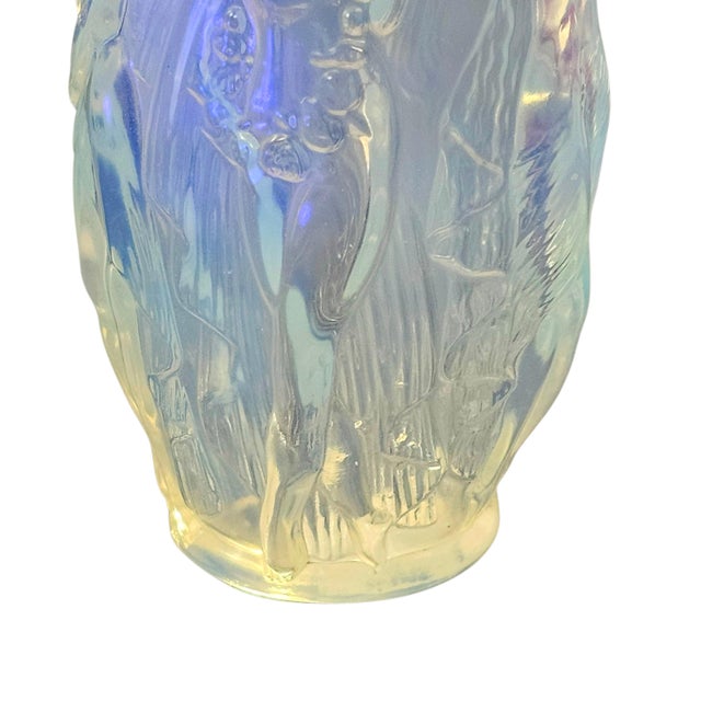 Blue Sabino Gaite Opalescent Art Deco Perfume Bottle With Nymph Relief, France For Sale - Image 8 of 11