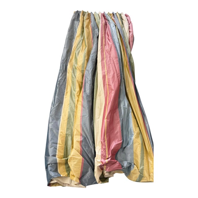 Huge Clarence House Silk Stripe Drapery Panel - 1 of 10 For Sale