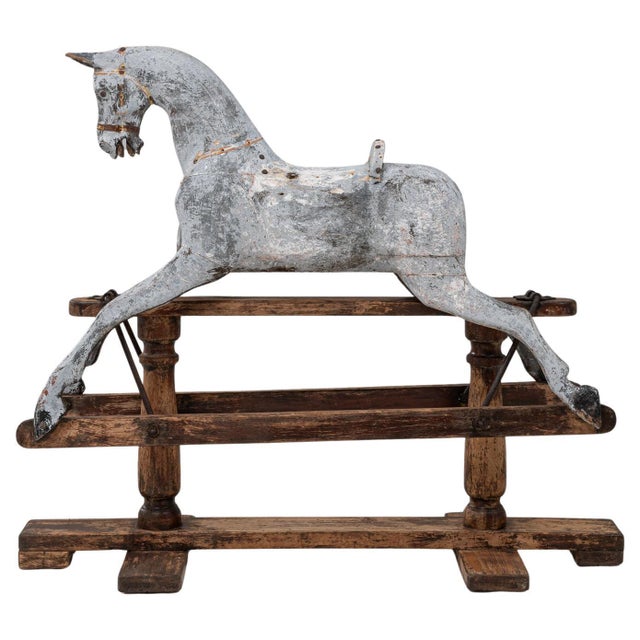1900s French Wooden Rocking Horse For Sale - Image 15 of 18