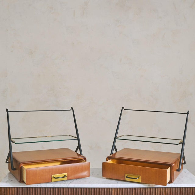 Brown Italian Console or Bedside Table Attributed to Silvio Cavatorta, 1950s - 2 Available For Sale - Image 8 of 11