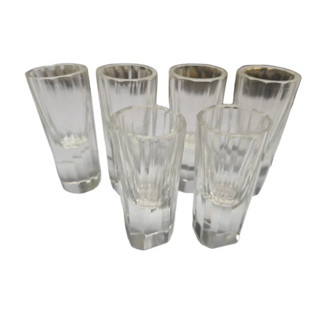 Art Deco Vodka Shot Glasses from Hortensja Glassworks, Poland, 1950s, Set of 7 For Sale - Image 14 of 18