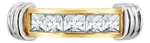 Princess Cut Diamond Wedding Band, Size 5