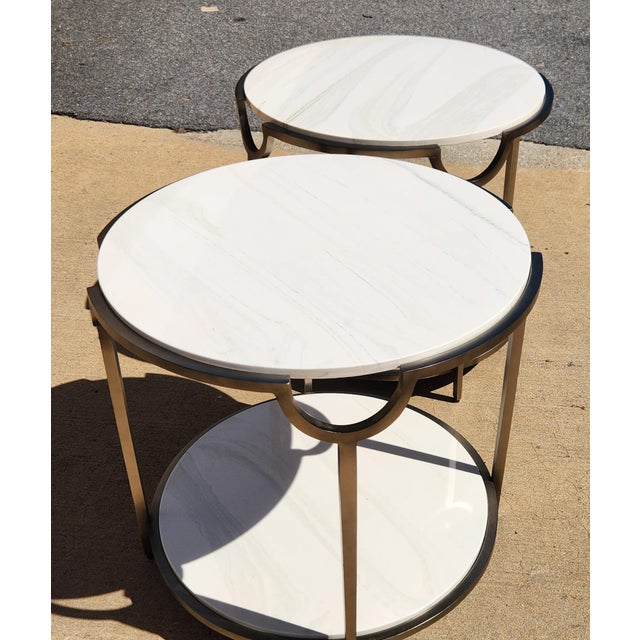 Art Deco 2 X Bernhardt Morello Side Tables For Sale - Image 3 of 10