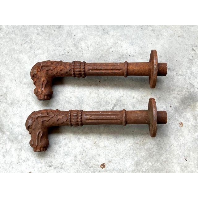 Large French Cast Iron Fountain Spouts, Overall Length 18.5 Inches For Sale - Image 10 of 12
