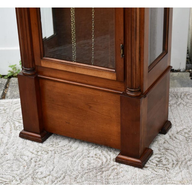 Vintage Colonial of Zeeland Traditional Style Cherry Grandmothers Clock W/Fluted Columns For Sale - Image 9 of 12