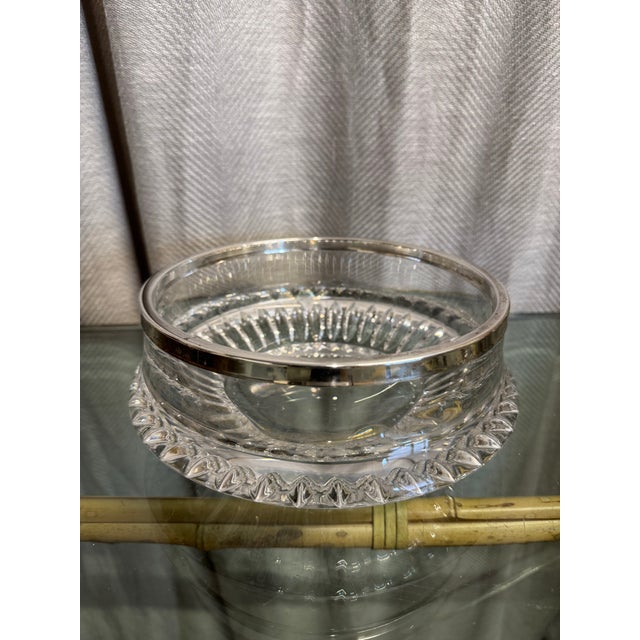 French Silver & Crystal Rim Bowl For Sale - Image 3 of 5