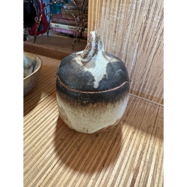 Lidded jar by Ruth and Stan Walters, mid-century ceramic artists working in Silver Spring, Maryland.