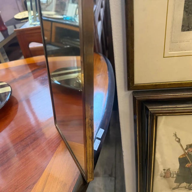 1950s Gio Ponti Style Mid-Century Modern Brass Rectangular Wall Mirror For Sale - Image 11 of 13