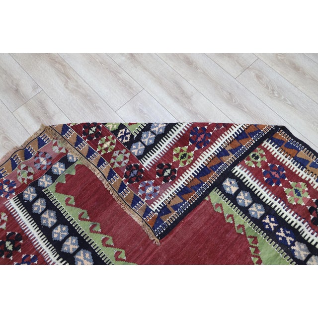 1970s Southwestern Abstract Design Kilim Rug For Sale - Image 9 of 11