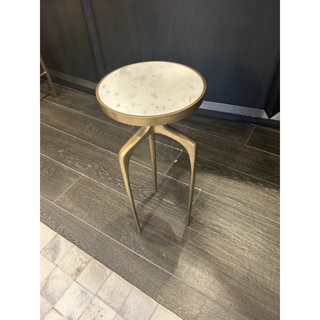 Modern White Marble Side Table For Sale - Image 4 of 7
