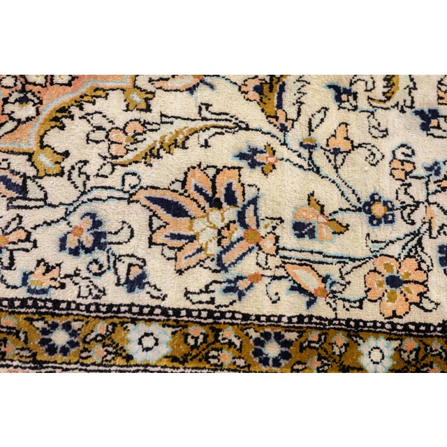 1980s Hand-Knotted Persian Silk Qum Rug 3'6" X 6' For Sale In Washington DC - Image 6 of 12