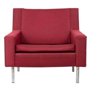 Vintage Italian Red Fabric Florence Lounge Chair from Knoll, 1970s For Sale