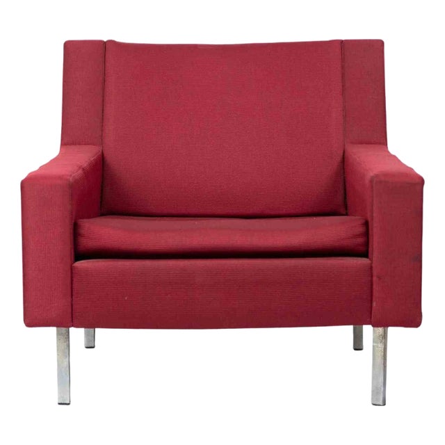 Vintage Italian Red Fabric Florence Lounge Chair from Knoll, 1970s For Sale