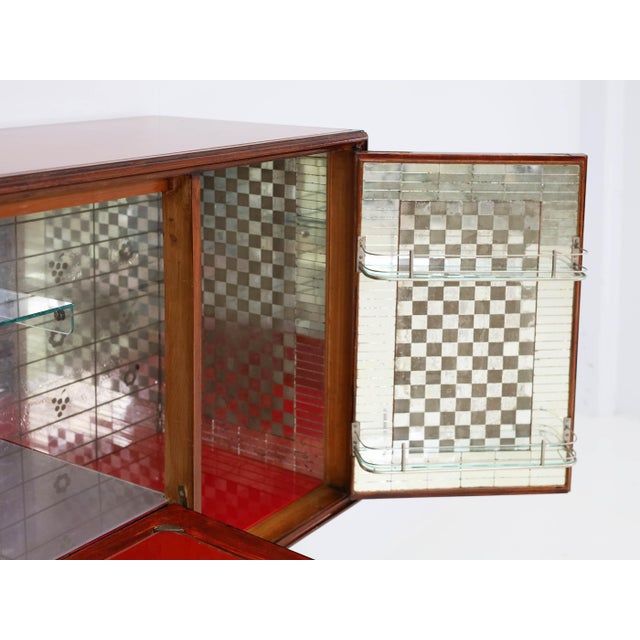 Bar with Slender Legs and Mirrored Interior attributed to Guglielmo Ulrich, Italy, 1952 For Sale - Image 12 of 14