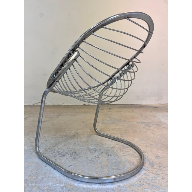 Cantilever Chair with Fur by Gastone Rinaldi For Sale - Image 5 of 11