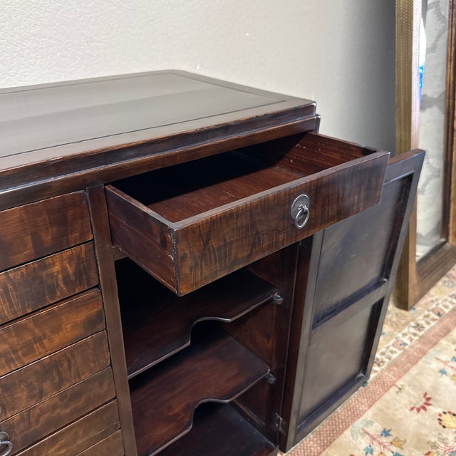 Dark Burl Wood Collectors Cabinet, 19th Century Style For Sale - Image 9 of 12