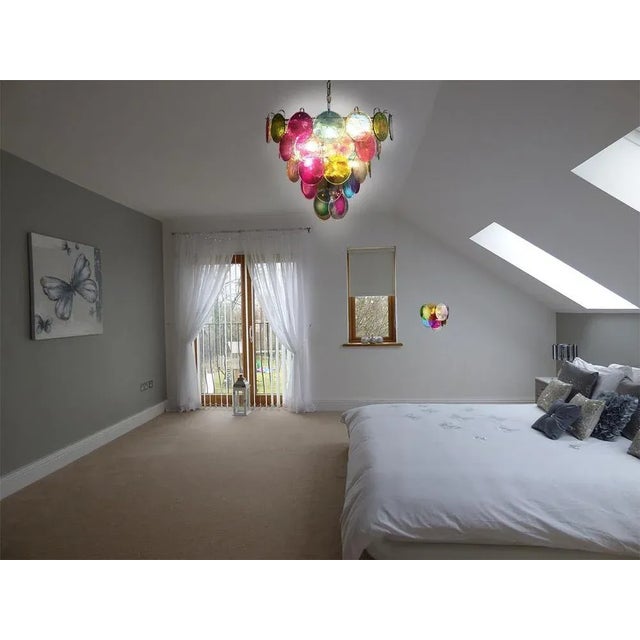 Multi-Color Murano Disc Sconces, 1970s, Set of 4 For Sale - Image 11 of 17