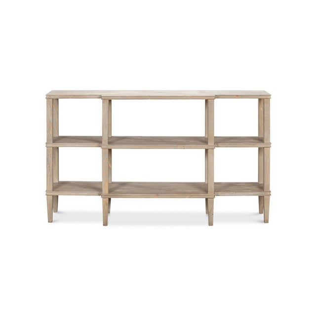 French Provincial Rustic Wood Display Console For Sale - Image 3 of 13