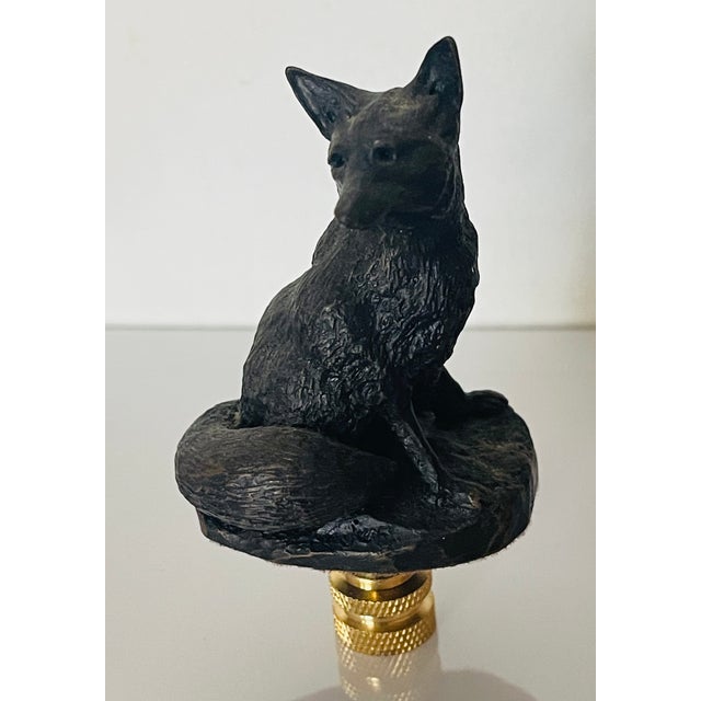 Shabby Chic Vintage Wolf Figurines as Lamp Finials - a Pair For Sale - Image 3 of 5