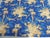Vintage Royal Blue Cotton Toile fabric Panel Size:32”W x 28”l