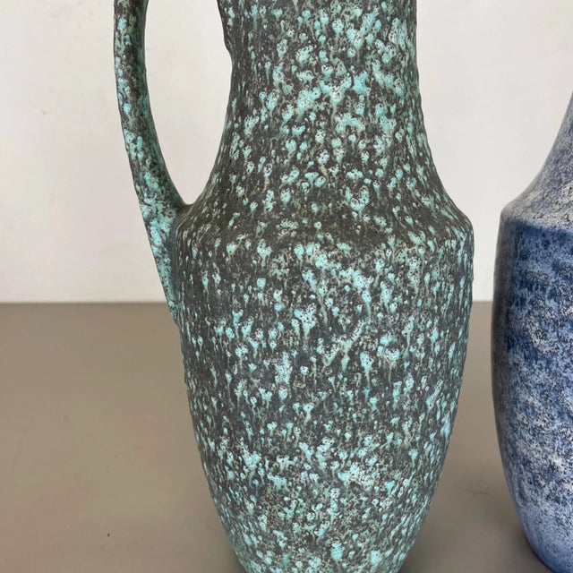 1970s Fat Lava Ceramic Vases by Scheurich, Germany, 1970s, Set of 2 For Sale - Image 5 of 17