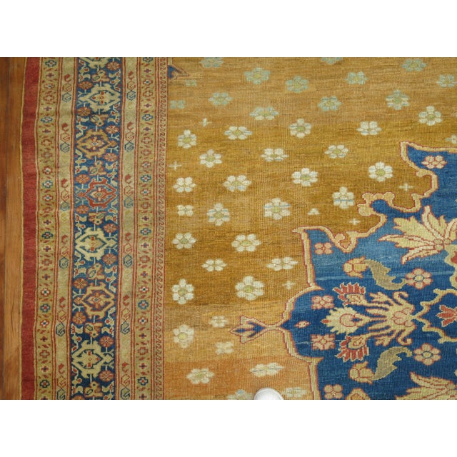 19th Century Zabihi Collection Yellow Ziegler Mahal Rug - 10'6" x 12'4" For Sale - Image 11 of 12
