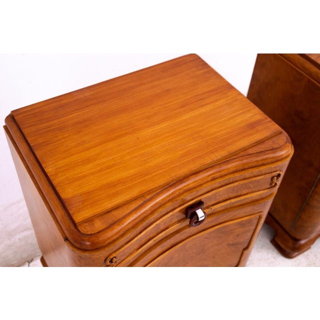 Vintage Polish Art Deco Nightstands, 1930, Set of 2 For Sale - Image 9 of 15