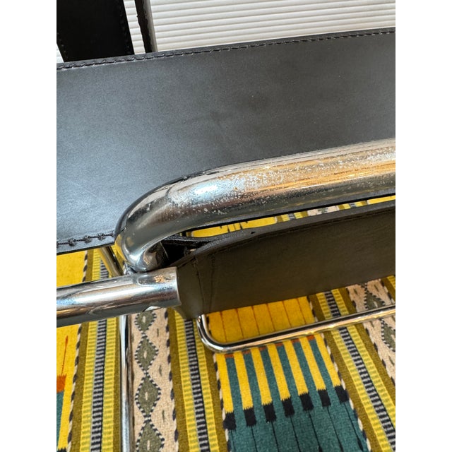 Wassily Leather + Chrome Chair, Reproduction For Sale - Image 9 of 14