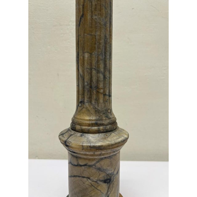 Greek Corinthian Column Table Lamp in Alabaster, 1970s For Sale - Image 13 of 16