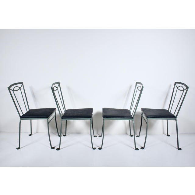 Set of 4 Tempestini for Salterini Wrought Iron Dining Side Chairs, C. 1940 For Sale - Image 12 of 12