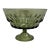 Midcentury Large Green Glass Pedestal Bowl For Sale