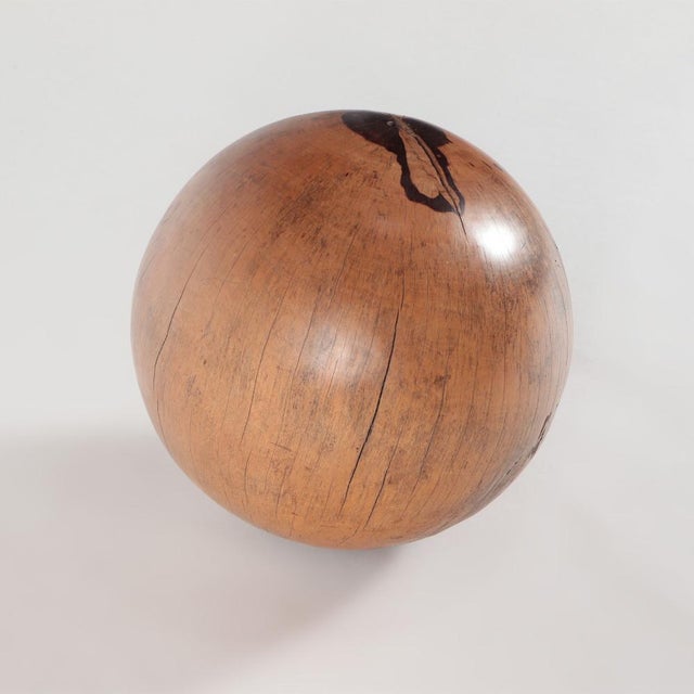 scuSolid Wood Sphere Stool Sculpture, 21st Century. | Chairish