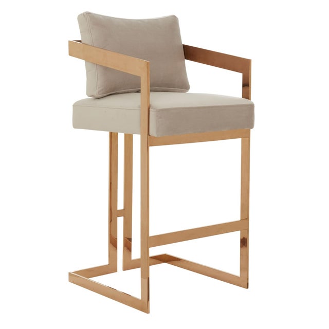 2020s Taraji Bar Stool - Almond For Sale - Image 5 of 6