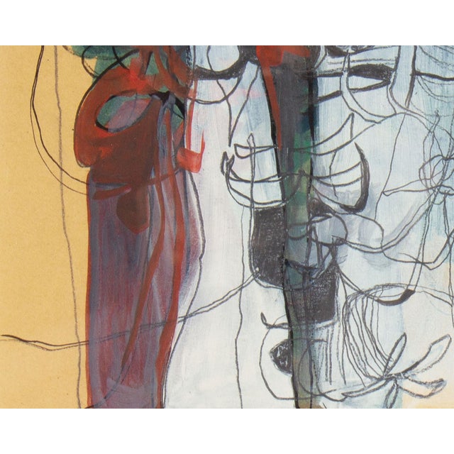 1962 Abstract Mixed Media Painting by Walter Sorge For Sale In Indianapolis - Image 6 of 7