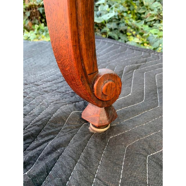 1920s French Provincial Oak Parquet Draw Leaf Dining Table For Sale - Image 9 of 11