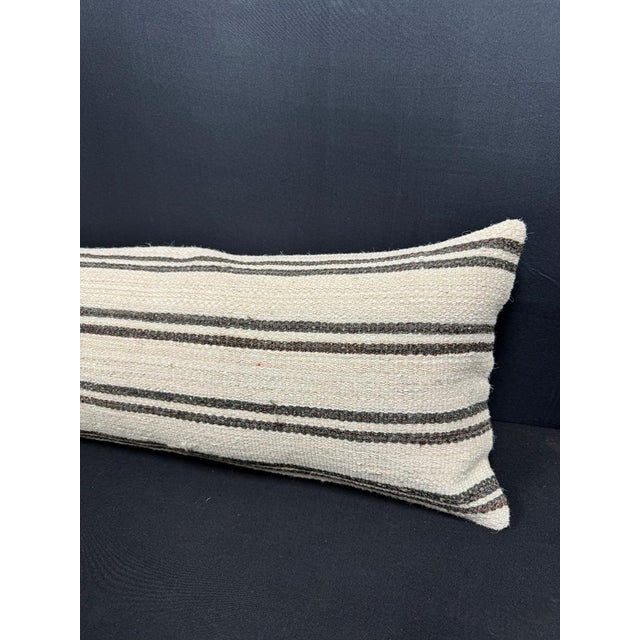 Turkish Hemp Pillow Cushion Natural Beige Brown Cushion Cover 12x46 For Sale - Image 4 of 4