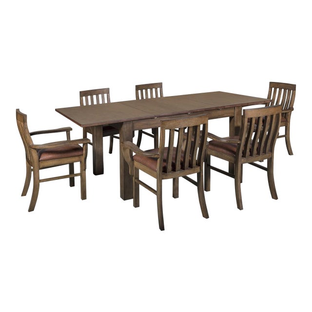 Crafters and Weavers Mission Style Square Leg Dining Table Set 7