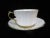 Old Royal Bone China cup and saucer set of 6 (12 pieces total). White with gilt trim and scrolling design. All pieces are...