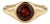 Natural Red Garnet Bezel Ring | 18k Yellow Gold Plated Minimalist Signet Ring | 6mm Round Gemstone Ring Us 7 For Sale