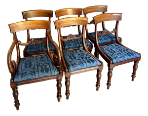 Antique Regency Mahogany Dining Chairs, 1820, Set of 6