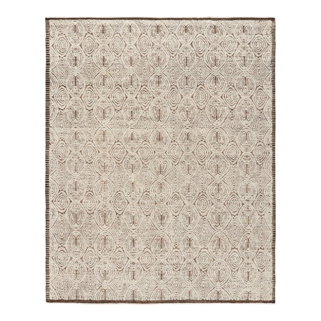 Rug & Kilim’s Moroccan Style Rug in Beige-Brown with Geometric Patterns - 13x19 For Sale