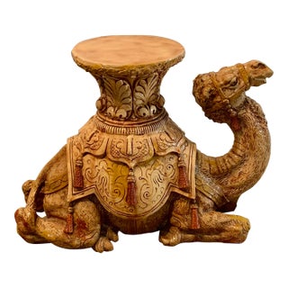 Exotic Camel Garden Stool Accent Table For Sale