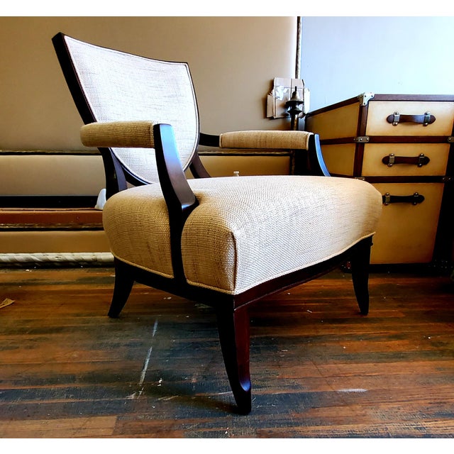 Henredon Furniture Barbara Barry Walnut Shield Back Lounge Chairs Set