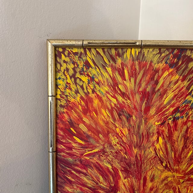 1970s 1970s Vintage Abstract Painting on Canvas Signed For Sale - Image 5 of 11