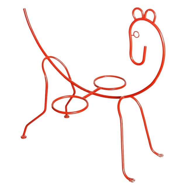 Figurative Large andl Frederic Weinberg Style Wire Horse Sculpture Planter Stand For Sale - Image 3 of 5