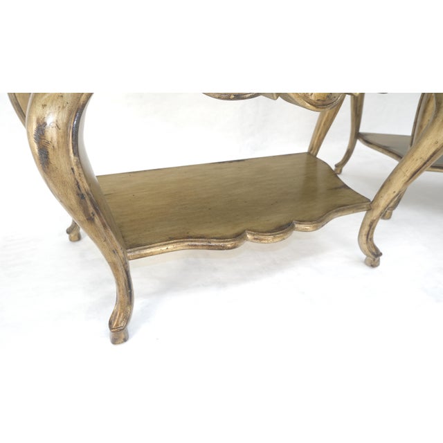 Wood Pair of Fine Cabriole Leg Marble Top One Drawer End Tables Night Stands MINT For Sale - Image 7 of 18