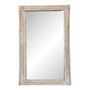 Robust Framed Architechural Salvage Teak Mirror